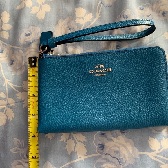 Coach Wristlet Double-Zipper Blue - Picture 7 of 10